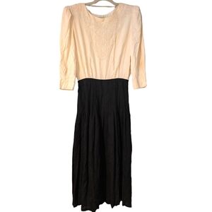 RARE VINTAGE 80s Sarah Elizabeth button back long sleeve dress in EUC